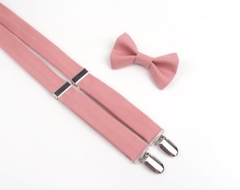 Rose bow tie & suspenders, rose gold suspenders, rose gold bow tie, rose gold bow tie, rose wedding, boys rose bow tie, rose gold, pink