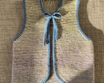 Scrap Yarn Vest Knitting Pattern PDF, Modern Garter Stitch Vest (XS-4XL)