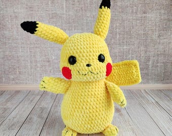 Pikachu Crochet Pattern PDF, Amigurumi Pikachu Plush Toy Pattern, Pokemon Inspired Crochet, DIY Stuffed Animal Tutorial, Instant Download