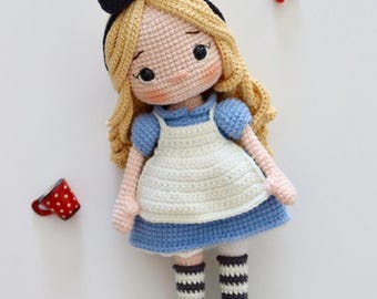 Alice Crochet Doll Pattern | Amigurumi Girl, Dress & Accessories (PDF Pattern)