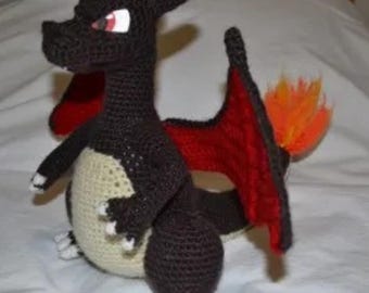 Amigurumi Fire Dragon Crochet Pattern, Detailed Plush Toy (PDF Pattern)