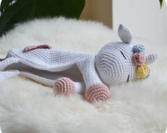 Crochet Unicorn Lovey Blanket Pattern, Advanced Amigurumi Comforter (PDF Pattern)