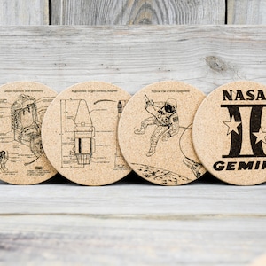 Cork Coasters - NASA - Project Gemini -  Set of 4