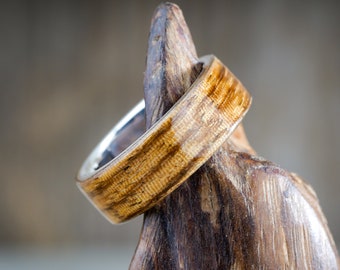 Wood Ring / Zebrawood / Bentwood / Sterling Silver