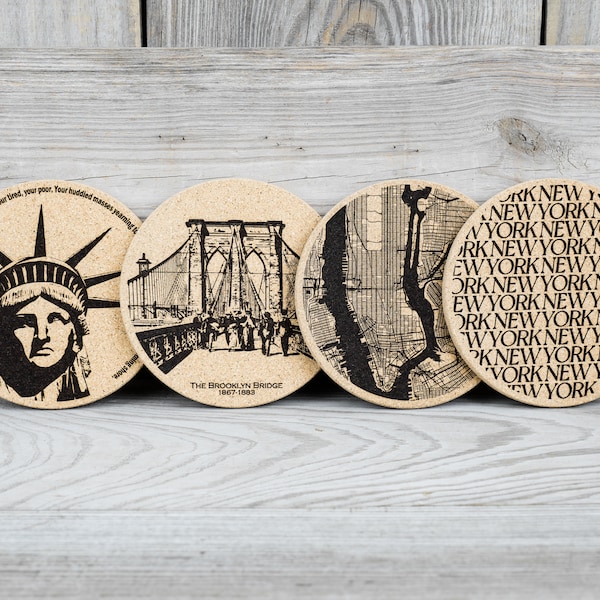 Cork Coasters - New York City - NYC - Set of 4