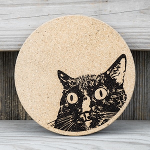 Cork Coasters Curious Cat Cute Set of 4 image 5