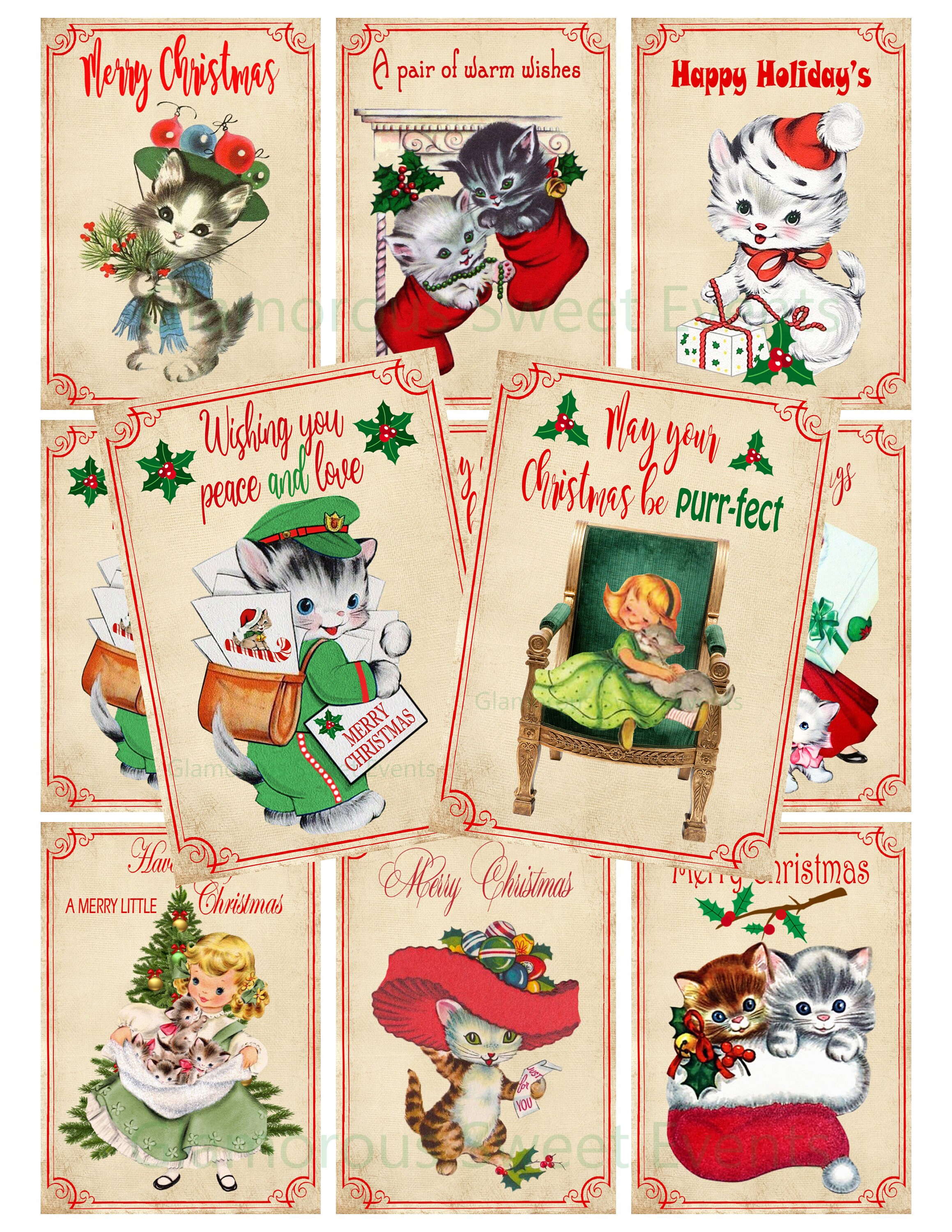 Biglietti Di Natale. Animali Santa Claus E Natale. Cane Di Riccio Di Pinguino E Pappagallo Con Scatola Regalo Suonare Pezzi Una Campana Isolato Su Image259437432
