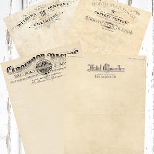 DOWNLOAD IMMEDIATO, otto carta intestata aziendale vintage 8,5 x 11, carta da cancelleria vintage, stampabile