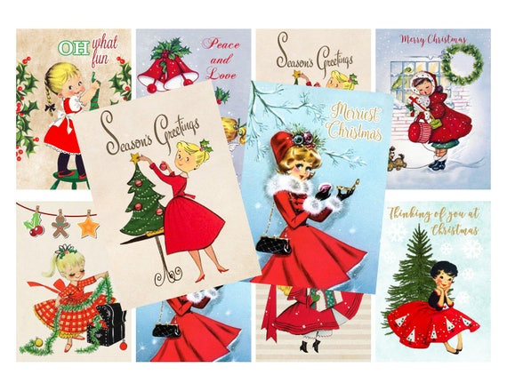 Christmas Colages 2022 Boys Instant Download Vintage Christmas Collage Sheet Christmas | Etsy