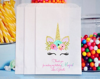 Unicorn Favor Bags, Unicorn Popcorn Bags, Unicorn Birthday, Unicorn face, Unicorn Party Favors