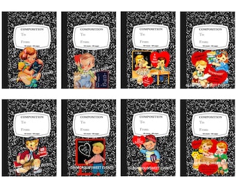 INSTANT DOWNLOAD, Printable Valentine Cards, kids Valentine Cards, Valentine's Collage Sheet, Printable, School Valentine Labels