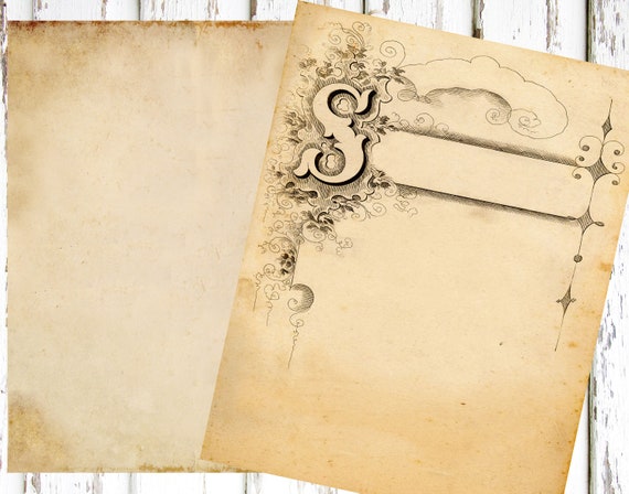 INSTANT DOWNLOAD, 10 Vintage 8.5 X 11 Inch Papers, Scrapbook