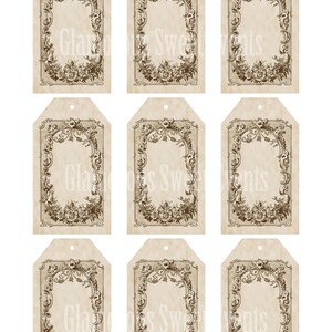 INSTANT DOWNLOAD, Vintage blanco hangende cadeaukaartjes, vintage blanco etiketten, ontvang 6 grotere cadeaukaartjes GRATIS bij deze aankoop, afdrukbaar
