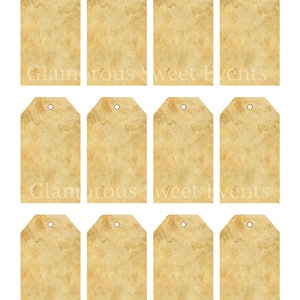 INSTANT DOWNLOAD, Antique Hanging Tags, Digital Collage Sheet, Printable