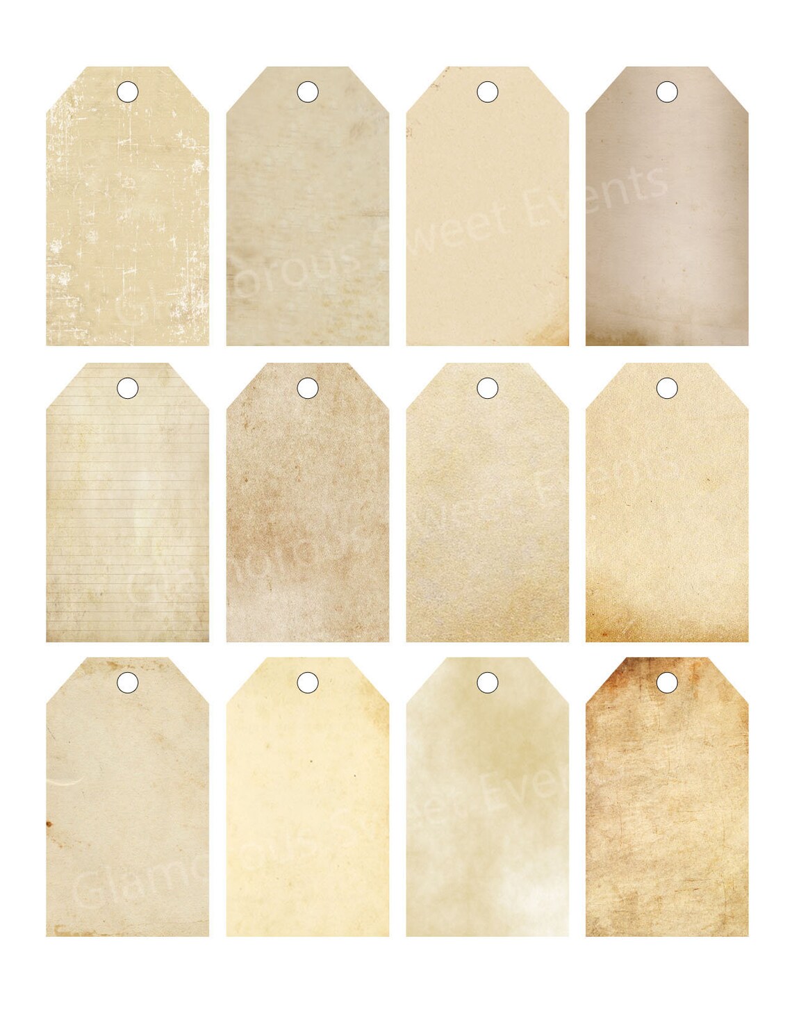 INSTANT DOWNLOAD, Blank Vintage Tags, Gift Tags, Favor Tags, Printable Tags - Etsy