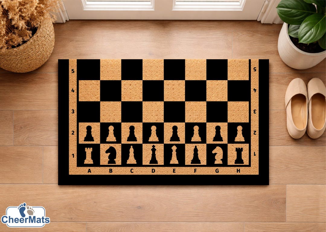 Chess Board Welcome Doormat, Personalized Chess Lover Gift, Grandmaster ...