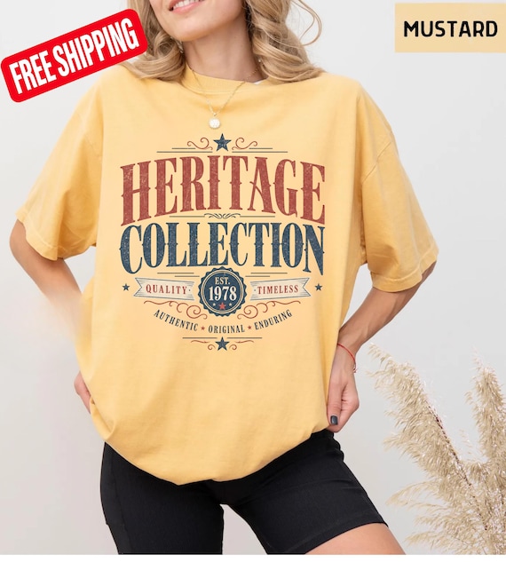 Vintage Heritage Collection Shirt, Retro Americana Tee, Distressed Patriotic Graphic T-Shirt, Western Vintage Typography Tee