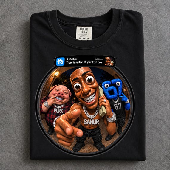 John Pork Tung Tung Tung Sahur 67 Meme Shirt, Funny Brainrot T-Shirt, Viral Internet Meme Tee, Gen Alpha Humor Shirt