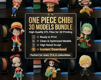 One Piece Chibi STL Bundle | Anime 3D Models | Luffy Zoro Nami Sanji Figures | STL Files for 3D Printing | Instant Download