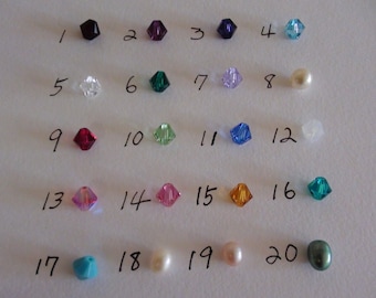 Personalized Birthstones- Swarovski Crystal Bicone