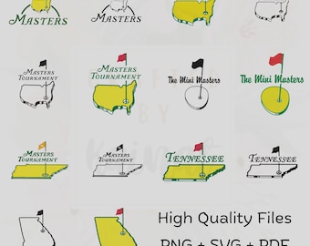 Golf Tournament Symbol Bundle: SVG, PNG, PDF Files - Masters Theme