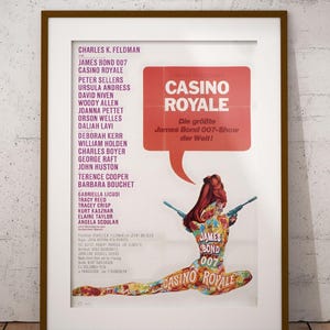 Casino Royale 1967 Movie Poster Wall Art, Vintage James Bond Film Print, Classic Spy Cinema Poster, Retro Movie Wall Decor, Digital Poster