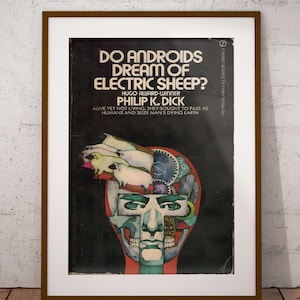 Do Androids Dream of Electric Sheep Poster, Philip K Dick, Sci Fi Book Cover Art, Cyberpunk Retro Science Fiction Wall Decor, Blade Runner