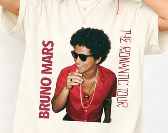 Bruno Romantic Tour Inspired Concert Shirt, Vintage Rap Music Festival Tee, Mars Pop Music Fan T-shirt
