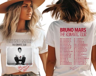 Bruno Romantic Tour Inspired Concert Shirt, Vintage Rap Music Festival Tee, Mars Pop Music Fan T-shirt