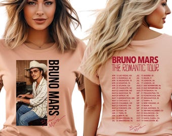 Bruno Romantic Tour Inspired Concert Shirt, Vintage Rap Music Festival Tee, Mars Pop Music Fan T-shirt