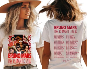 Bruno Romantic Tour Inspired Concert Shirt, Vintage Rap Music Festival Tee, Mars Pop Music Fan T-shirt