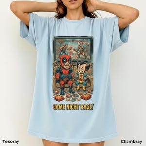 Retro Deadpool Wolverine Game Night-tröja - Rolig Gamer Rage-tröja, Marvel Comics Video Game Night-tröja, Rolig superhjältepresent bild 12