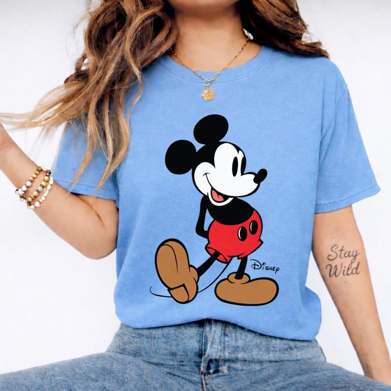 Mickey Mouse-shirt klassieke pose, retro Mickey-T-shirt, vintage stijl Disneyland Trip-shirt, Disney-paar vakantieshirt vakantie afbeelding 11