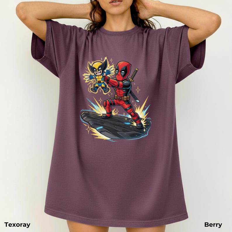 Camiseta divertida de Deadpool con Baby Wolverine, camiseta de El Rey León, ropa para hombres y mujeres, camiseta de Marvel Avengers, Marvel Comics, imagen 16
