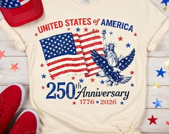 250th Anniversary Shirt, United States of America 1776-2026, Patriotic Eagle Liberty T-Shirt, Semiquincentennial 4th of July Tee