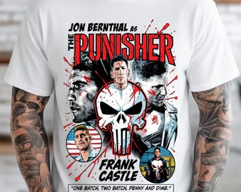 Camiseta vintage de Punisher y Daredevil Born Again, camiseta de superhéroe Daredevil del MCU, camisetas de la serie Born Again, camiseta de la serie Daredevil de los cómics del MCU, camiseta familiar del MCU