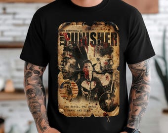 Vintage Punisher Poster T-Shirt, Jon Bernthal Frank Castle Graphic Tee