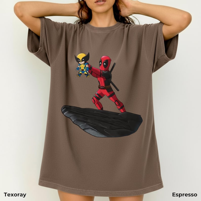Grappig T-shirt Deadpool met Wolverine, The Lion King-shirt, heren- en dameskleding, Marvel Avengers-shirt afbeelding 4