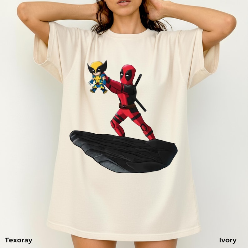 Grappig T-shirt Deadpool met Wolverine, The Lion King-shirt, heren- en dameskleding, Marvel Avengers-shirt afbeelding 8