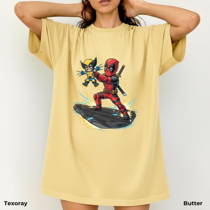 Camiseta divertida de Deadpool con Baby Wolverine, camiseta de El Rey León, ropa para hombres y mujeres, camiseta de Marvel Avengers, Marvel Comics, imagen 11