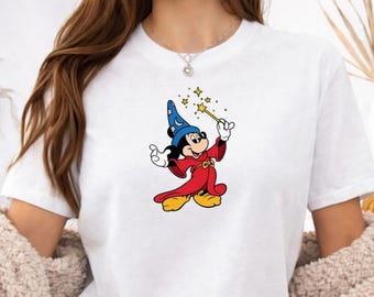 Walt Disney Fantasia Mickey aquarel shirt, Y2K Mickey jaren 90 vintage, Fantasia Mickey shirt, Mickey Sorcerer Tee, Disneyland Trip shirt