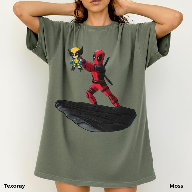 Grappig T-shirt Deadpool met Wolverine, The Lion King-shirt, heren- en dameskleding, Marvel Avengers-shirt afbeelding 7