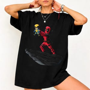 Grappig T-shirt Deadpool met Wolverine, The Lion King-shirt, heren- en dameskleding, Marvel Avengers-shirt afbeelding 5