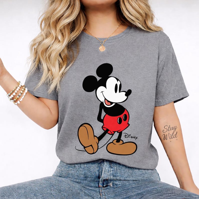 Mickey Mouse-shirt klassieke pose, retro Mickey-T-shirt, vintage stijl Disneyland Trip-shirt, Disney-paar vakantieshirt vakantie afbeelding 14
