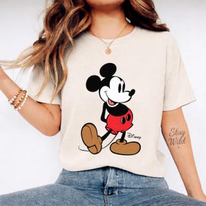 Mickey Mouse-shirt klassieke pose, retro Mickey-T-shirt, vintage stijl Disneyland Trip-shirt, Disney-paar vakantieshirt vakantie afbeelding 6
