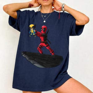 Grappig T-shirt Deadpool met Wolverine, The Lion King-shirt, heren- en dameskleding, Marvel Avengers-shirt afbeelding 3