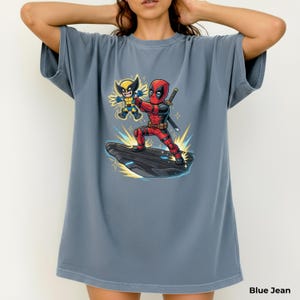 Camiseta divertida de Deadpool con Baby Wolverine, camiseta de El Rey León, ropa para hombres y mujeres, camiseta de Marvel Avengers, Marvel Comics, imagen 5