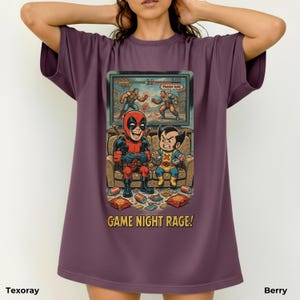 Retro Deadpool Wolverine Game Night-tröja - Rolig Gamer Rage-tröja, Marvel Comics Video Game Night-tröja, Rolig superhjältepresent bild 15