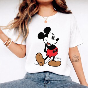 Mickey Mouse-shirt klassieke pose, retro Mickey-T-shirt, vintage stijl Disneyland Trip-shirt, Disney-paar vakantieshirt vakantie afbeelding 5
