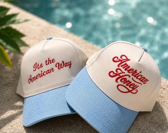 Embroidered Trucker Hat | Vintage Americana Style Summer Cap